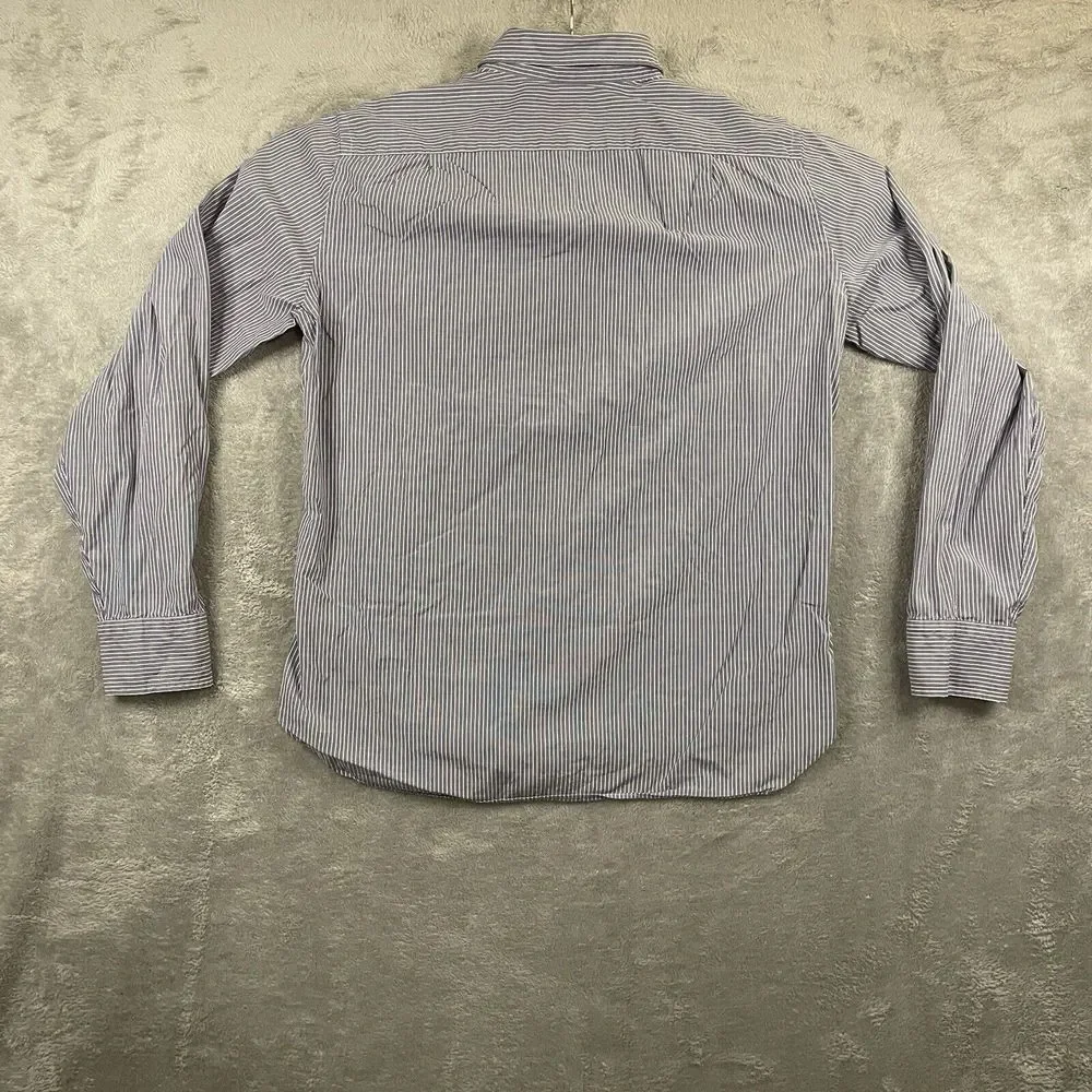 J Crew Shirt Mens M (15-15 1/2) Blue White‎ Stripes Casual Long Sleeve Button Up